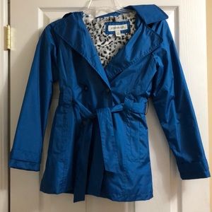 London fog size 16 girls rain jacket with leopard